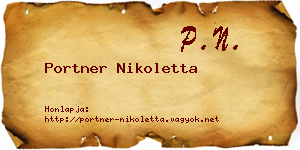 Portner Nikoletta névjegykártya